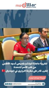 بقميص أسود الأطلس بمقر الأمم المتحدة